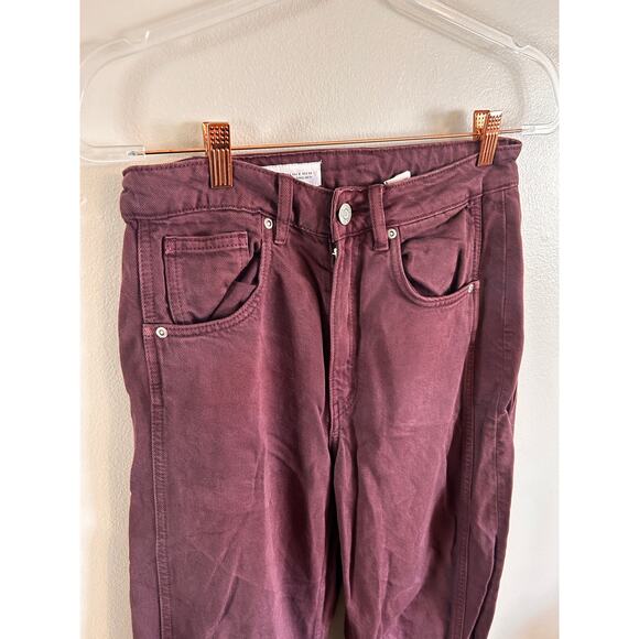 Zara Cranberry Denim Straight Wide Leg Pants 34 (US size 2) - Picture 6 of 7